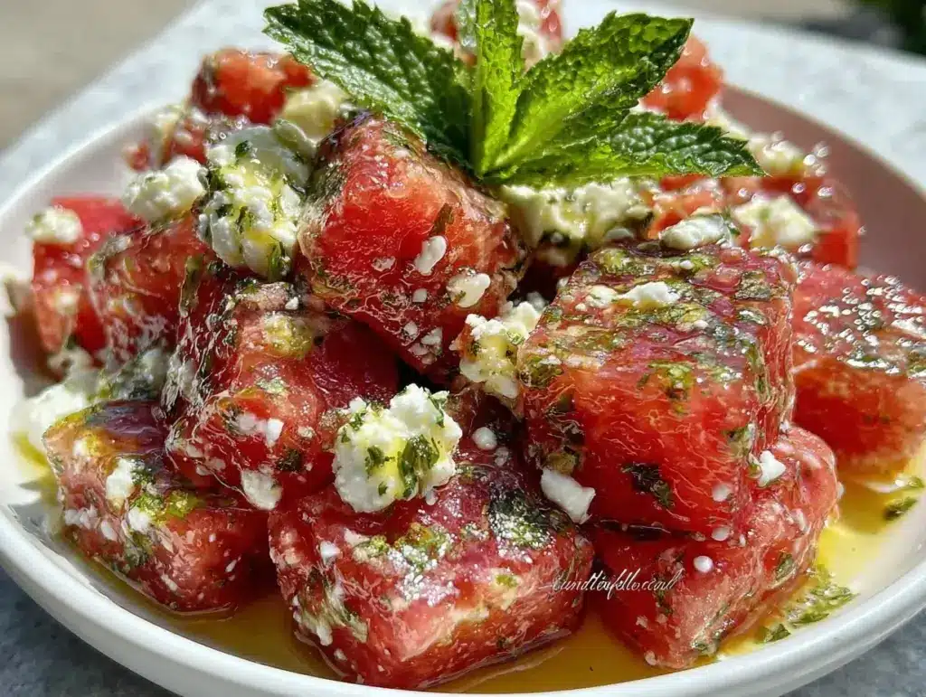 fresh watermelon feta salad - featured image