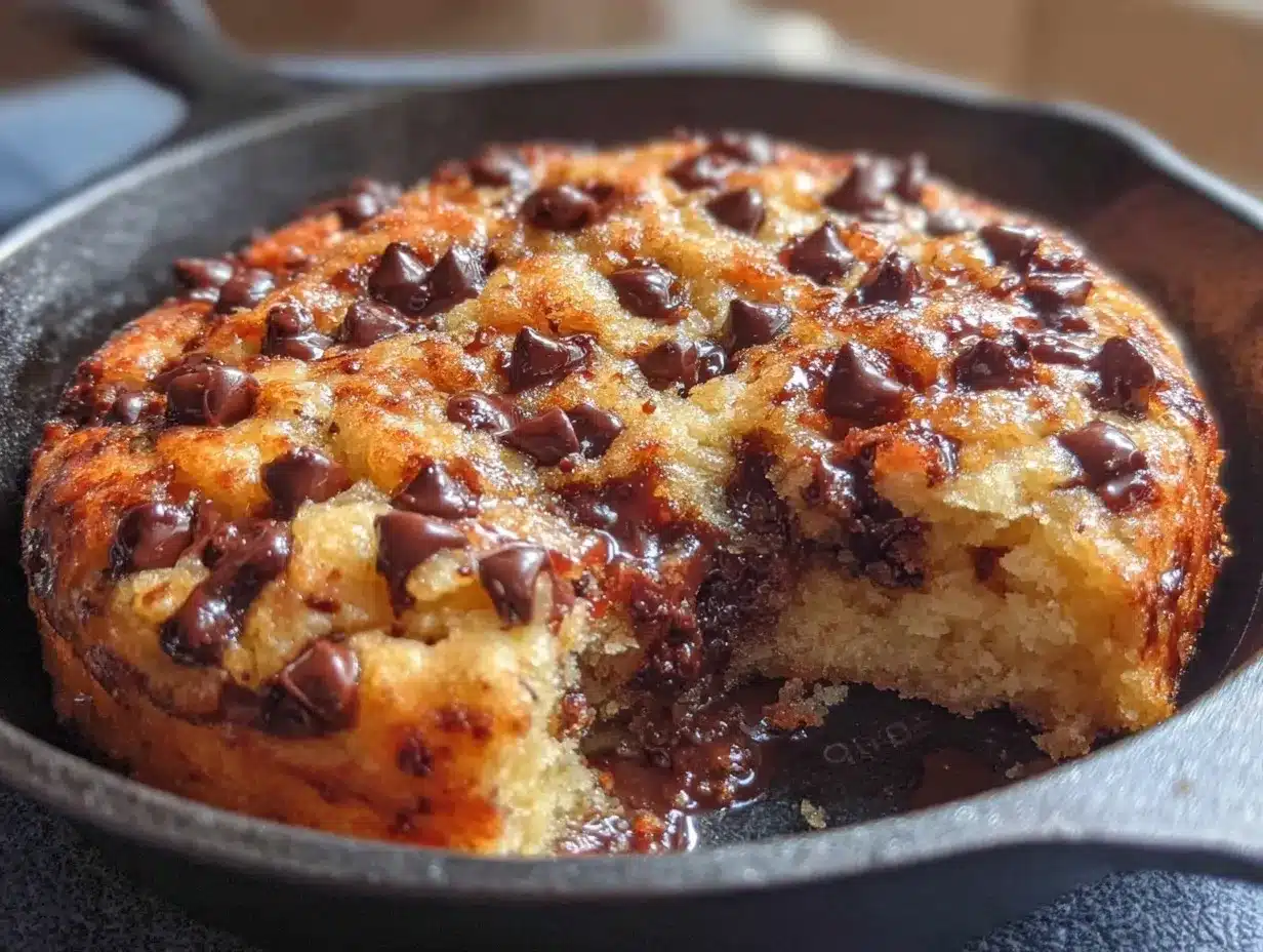 gooey chocolate chip cookie skillet preparation steps
