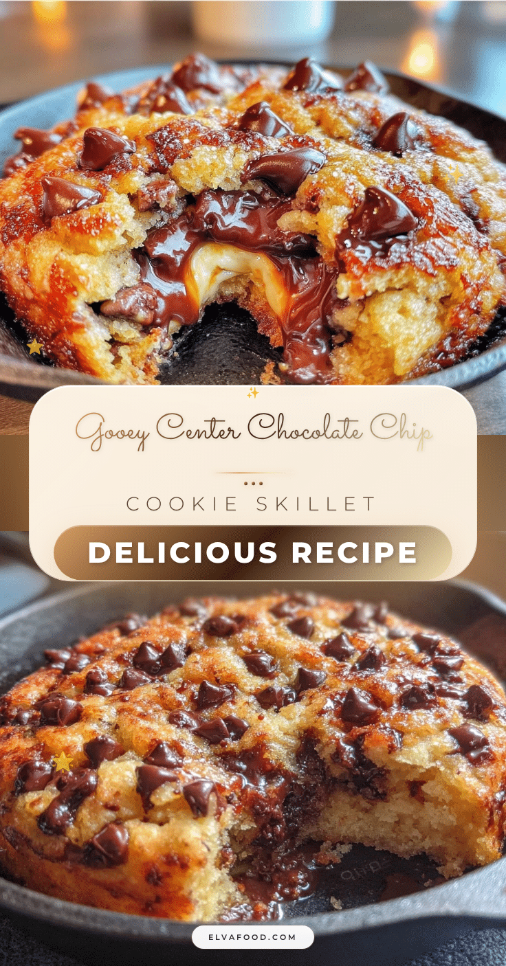 gooey chocolate chip cookie skillet recipe