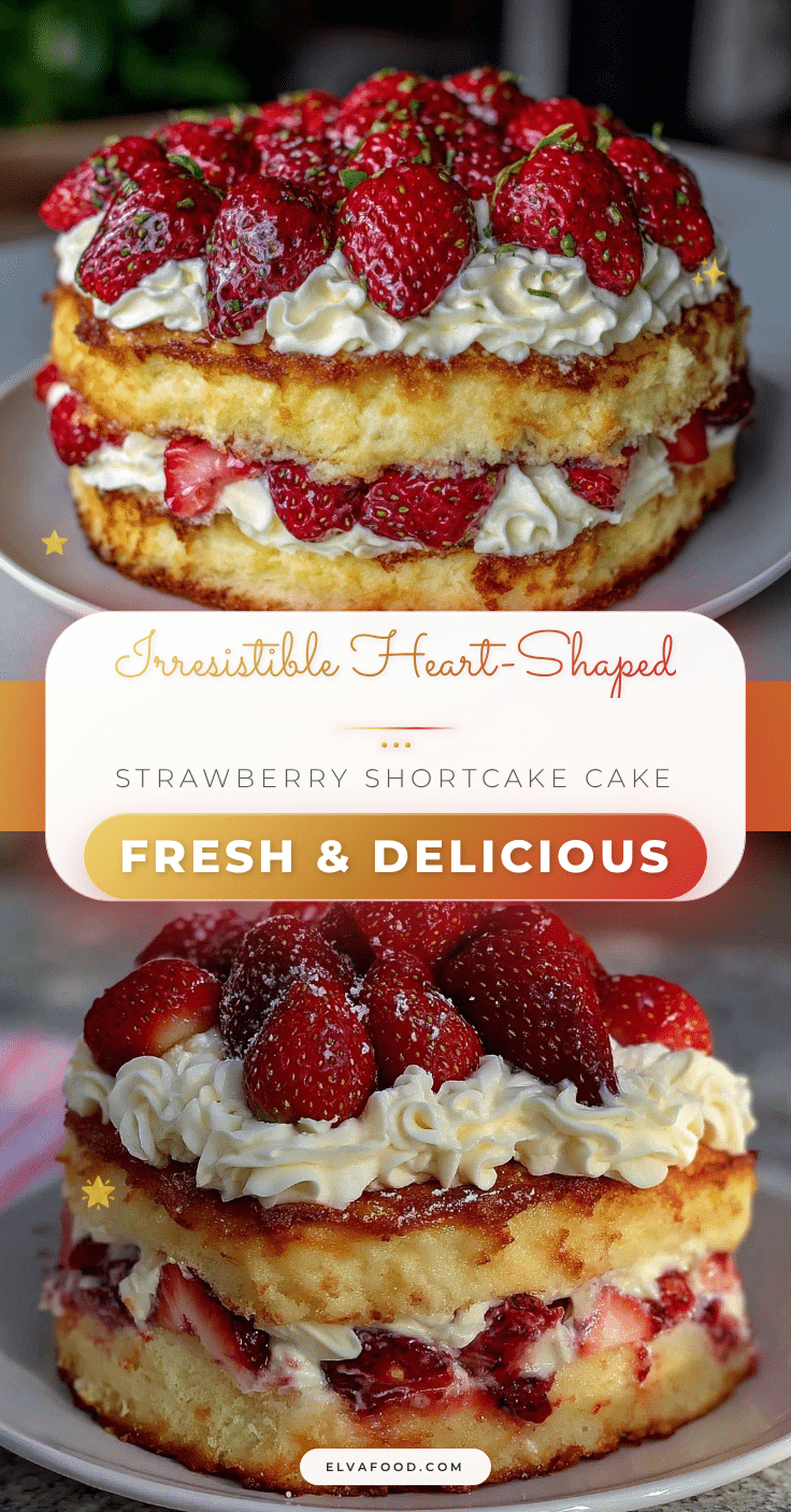 heart-shaped strawberry shortcake layer cake recipe