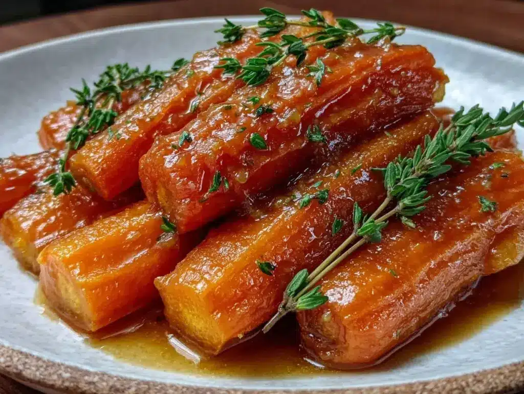 honey glazed carrots with fresh thyme - featured image
