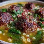 italian wedding soup with mini meatballs - featured image