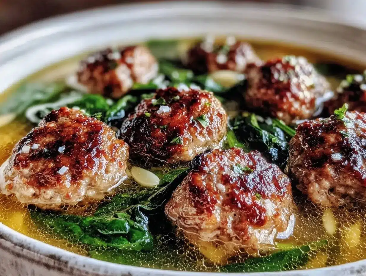 italian wedding soup with mini meatballs preparation steps