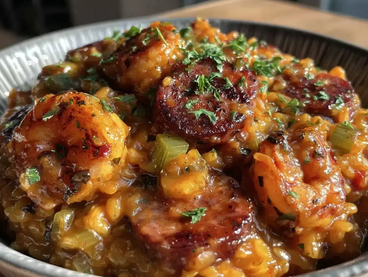 jambalaya with andouille sausage and shrimp preparation steps