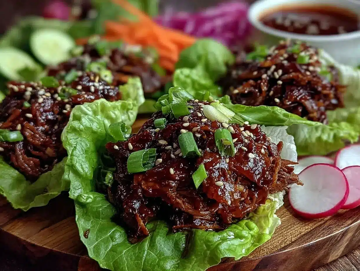 Korean bulgogi beef lettuce wraps preparation steps