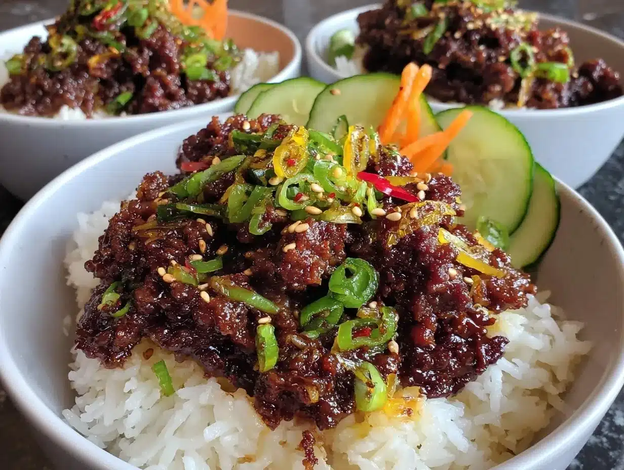 korean ground beef bowls preparation steps
