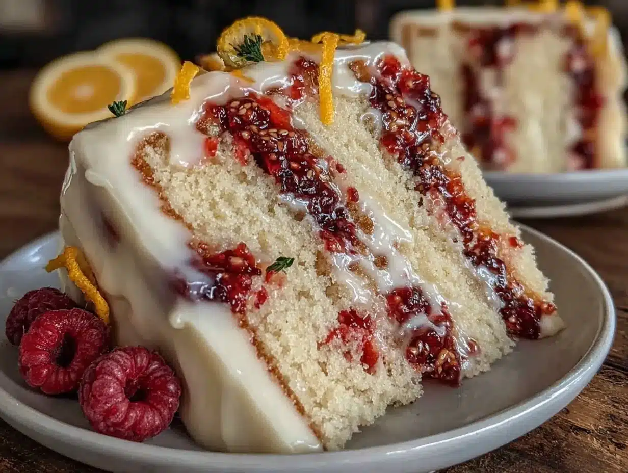 lemon raspberry layer cake preparation steps