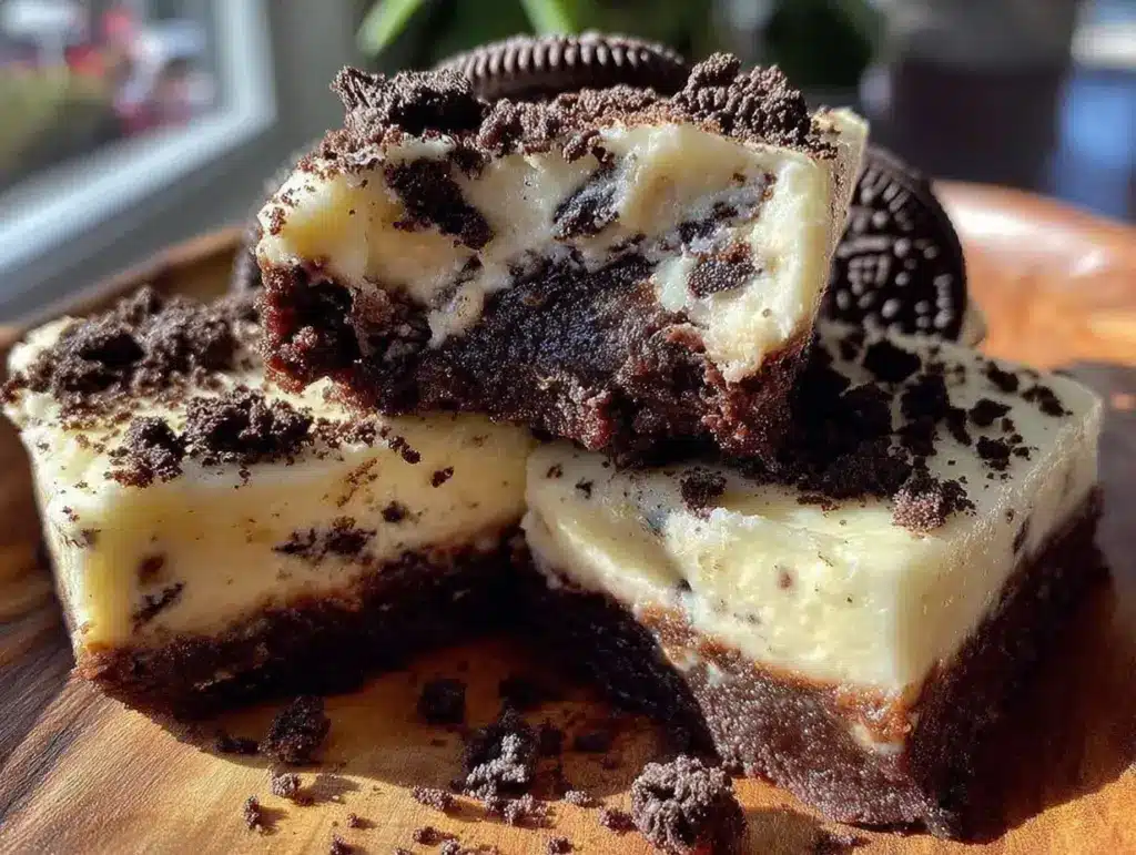 no bake oreo cheesecake bars - featured image