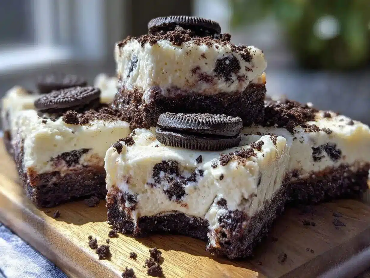 no bake oreo cheesecake bars preparation steps
