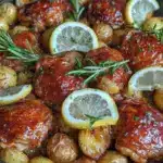one-pan lemon garlic chicken and potatoes - featured image