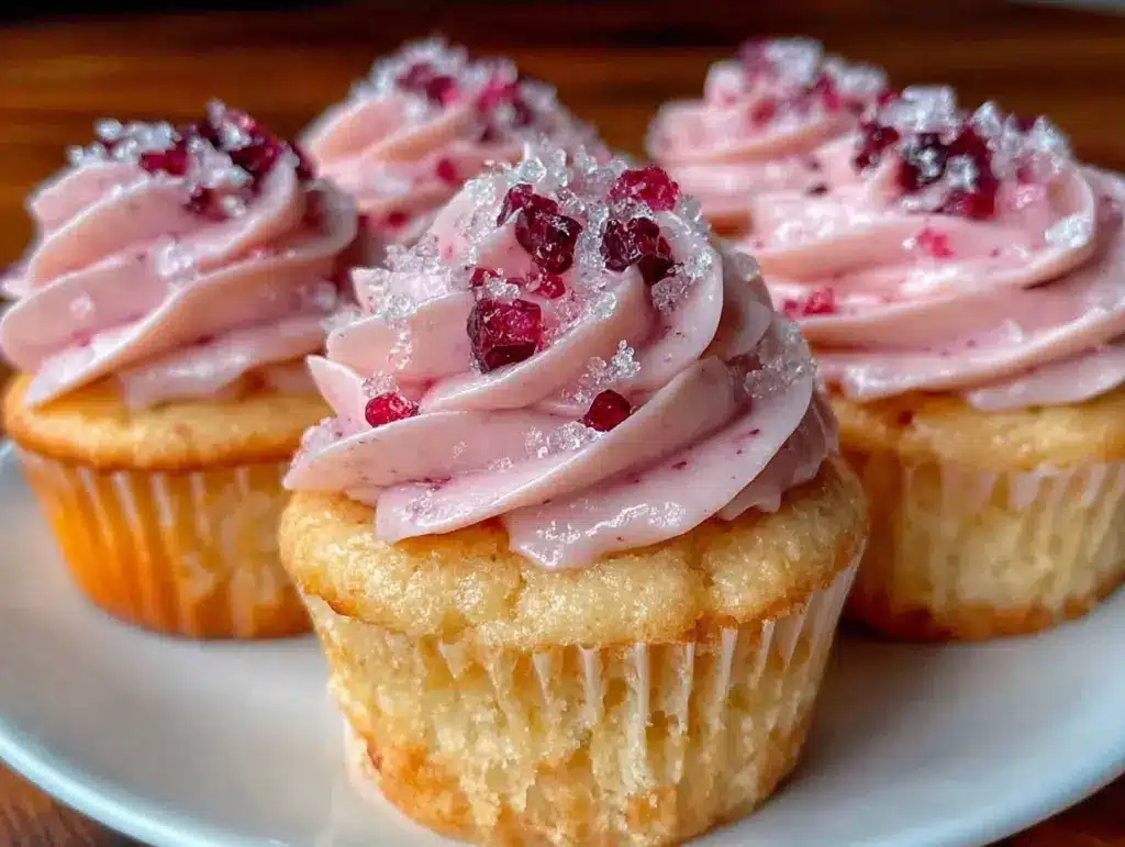 pink champagne cupcakes - featured image