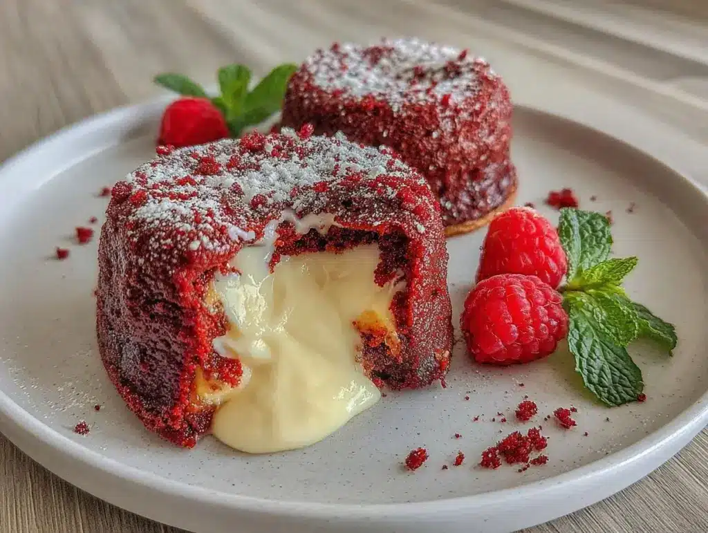 red velvet lava cakes - featured image