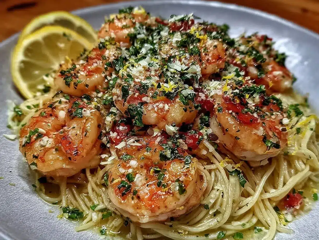 shrimp scampi with angel hair pasta preparation steps