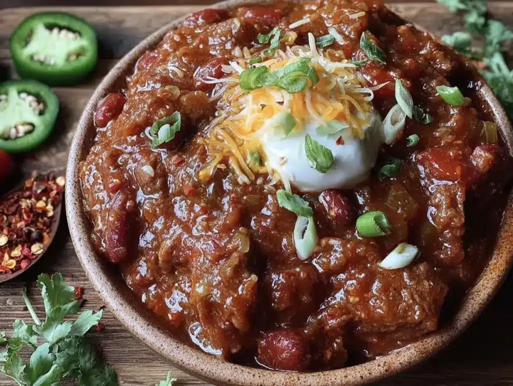 slow cooker beef chili - featured image