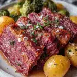 slow cooker corned beef - featured image