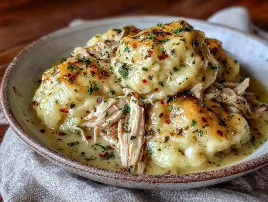 southern style chicken and dumplings - featured image