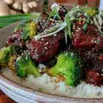 sticky teriyaki chicken bowls - featured image