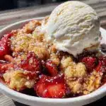 strawberry rhubarb crisp - featured image