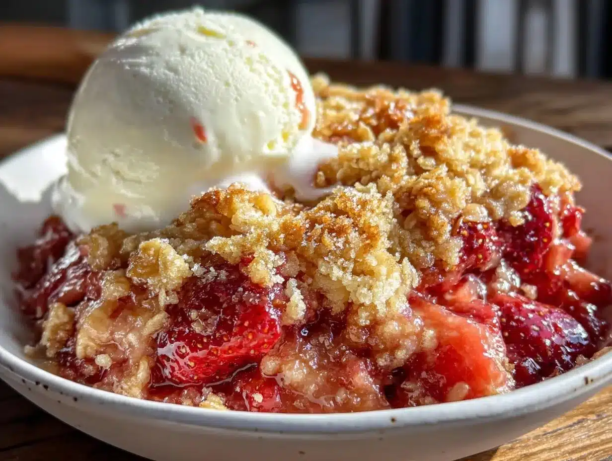 strawberry rhubarb crisp preparation steps