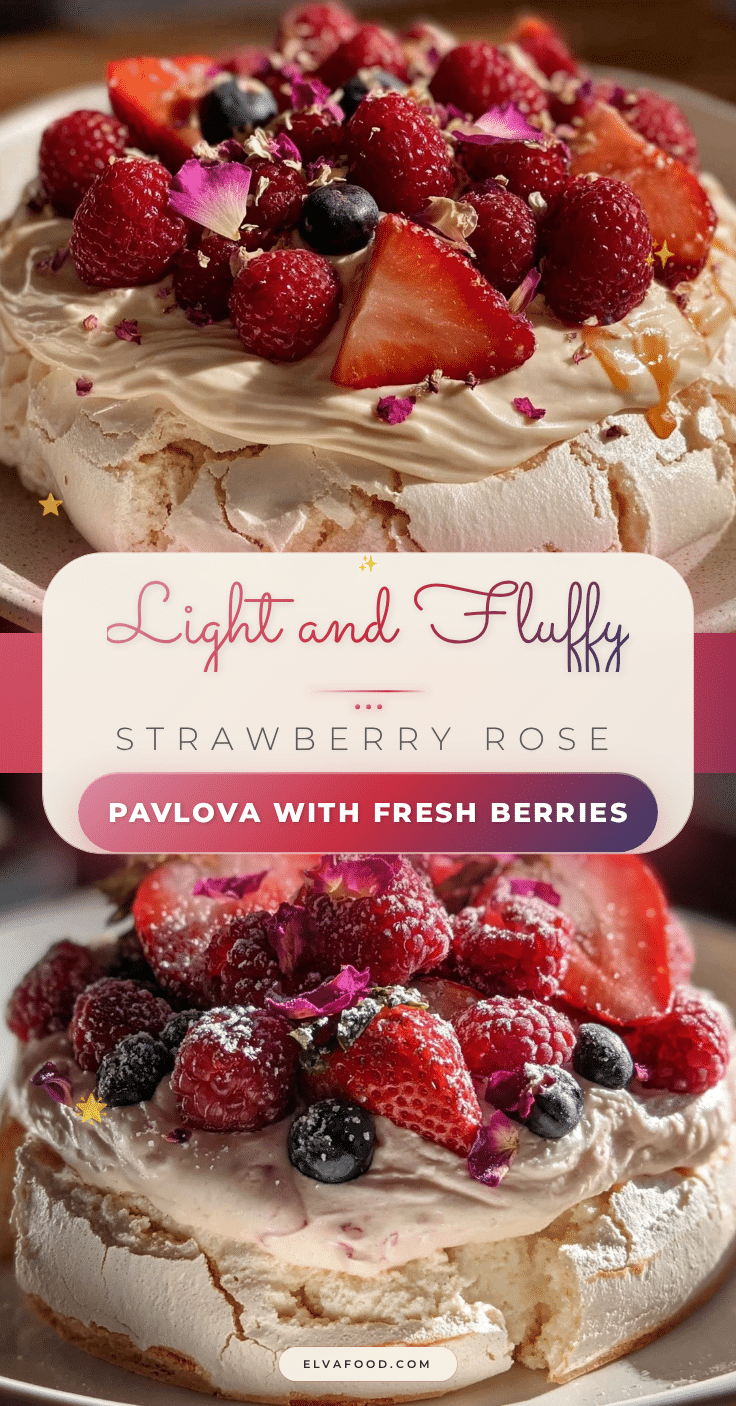 strawberry rose pavlova recipe