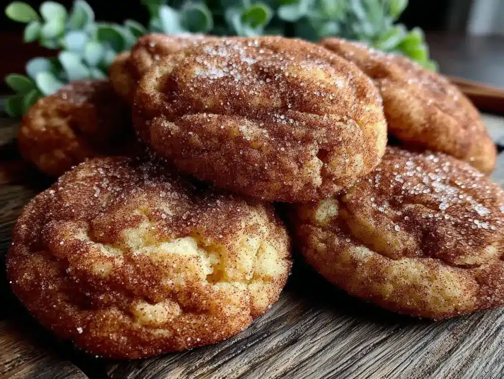 tender and chewy snickerdoodle cookies - featured image