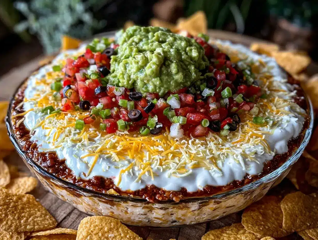 7-layer taco dip preparation steps
