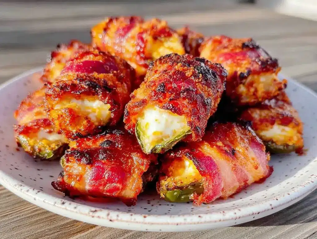 air fryer bacon jalapeño poppers - featured image