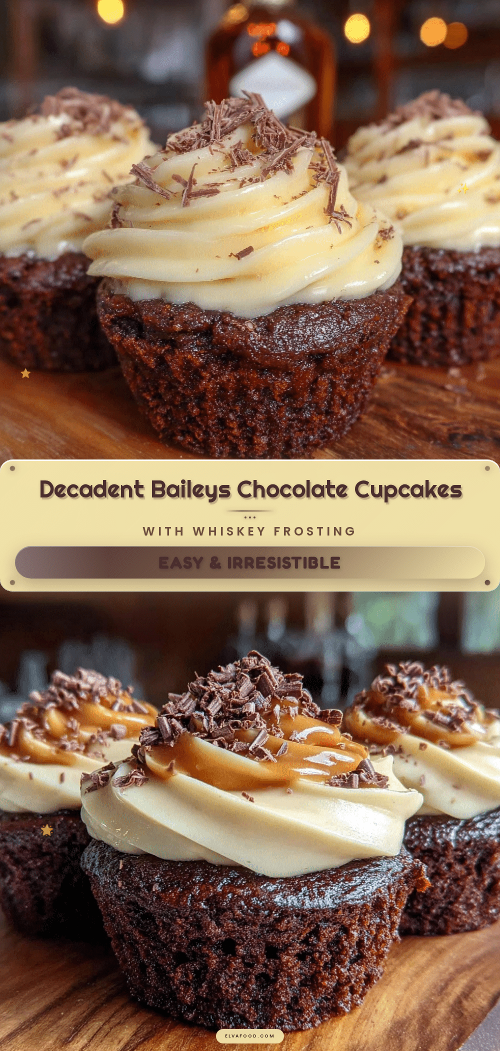 Baileys Irish Cream Chocolate Cupcakes recipe