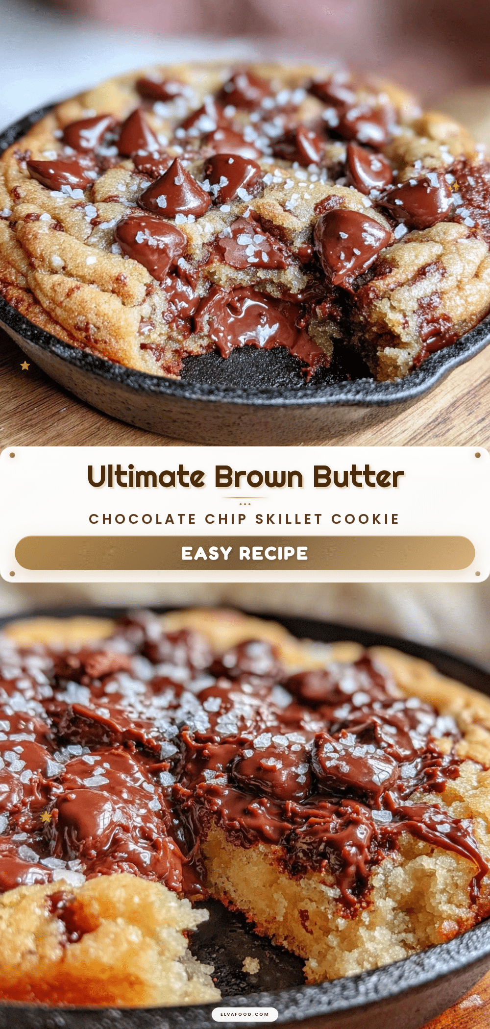 brown butter chocolate chip skillet cookie recipe