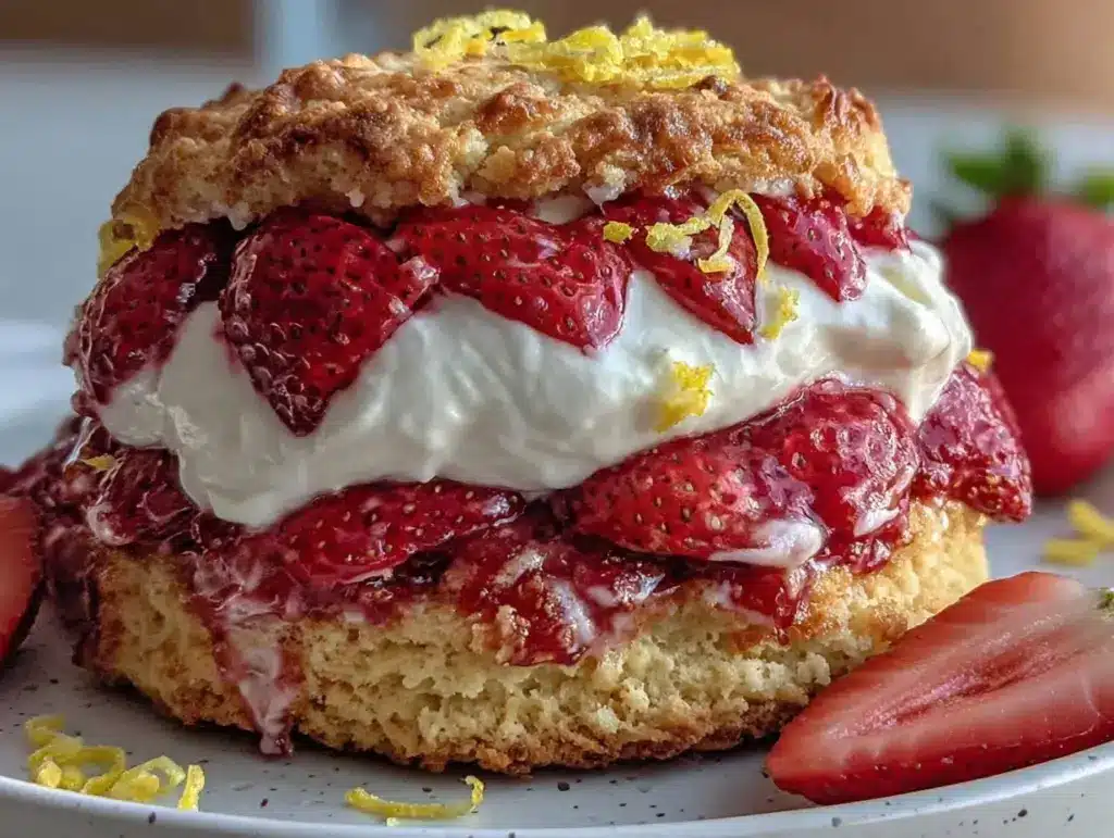 brown butter strawberry shortcake - featured image