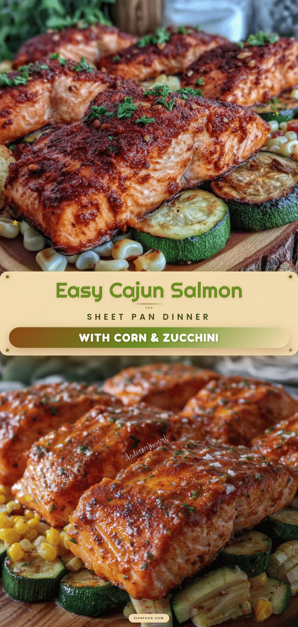 Cajun salmon sheet pan dinner recipe