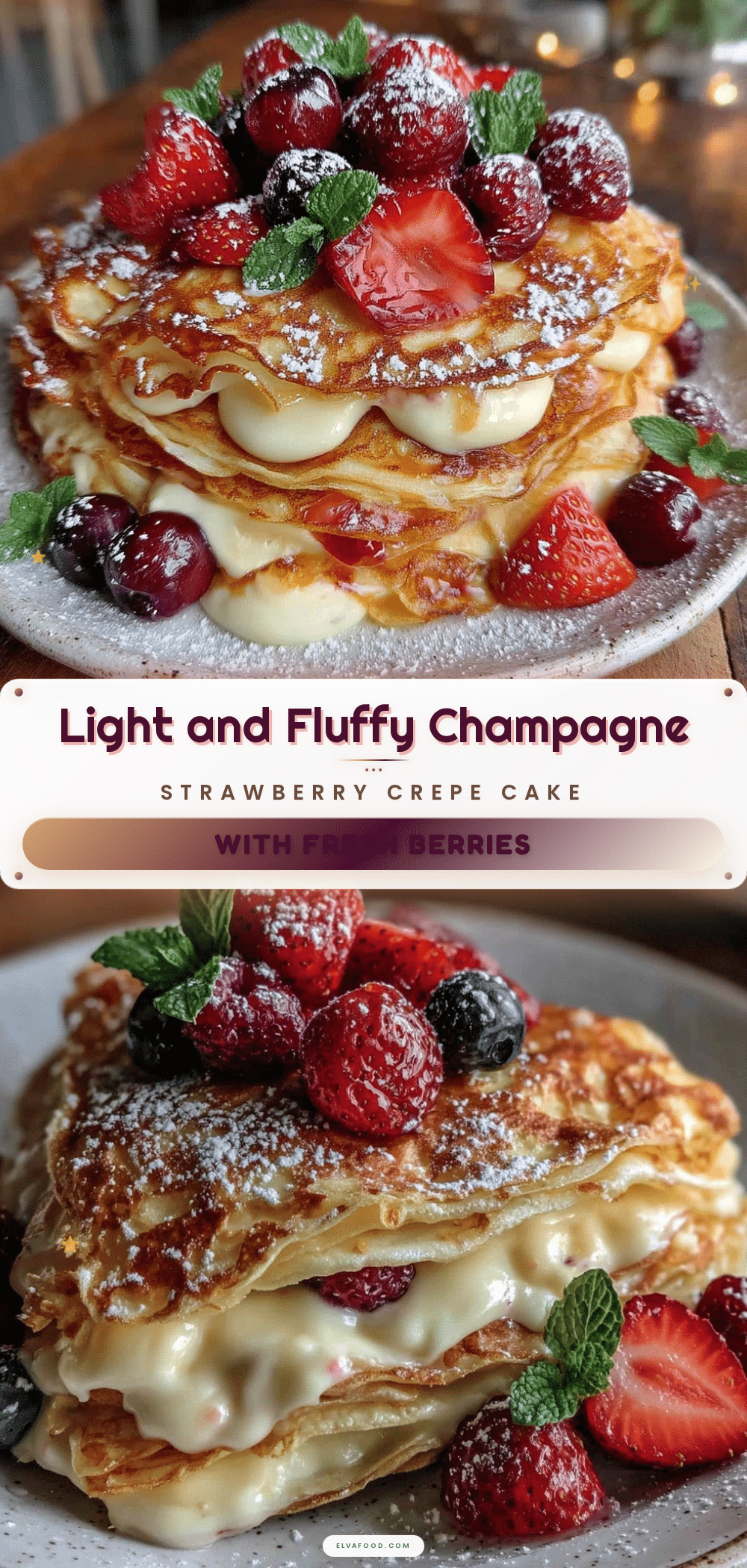 champagne strawberry crepe cake recipe