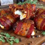 cheesy bacon-wrapped dates with cream cheese - featured image