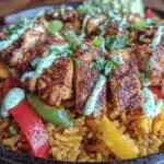 chicken fajita rice bowl - featured image