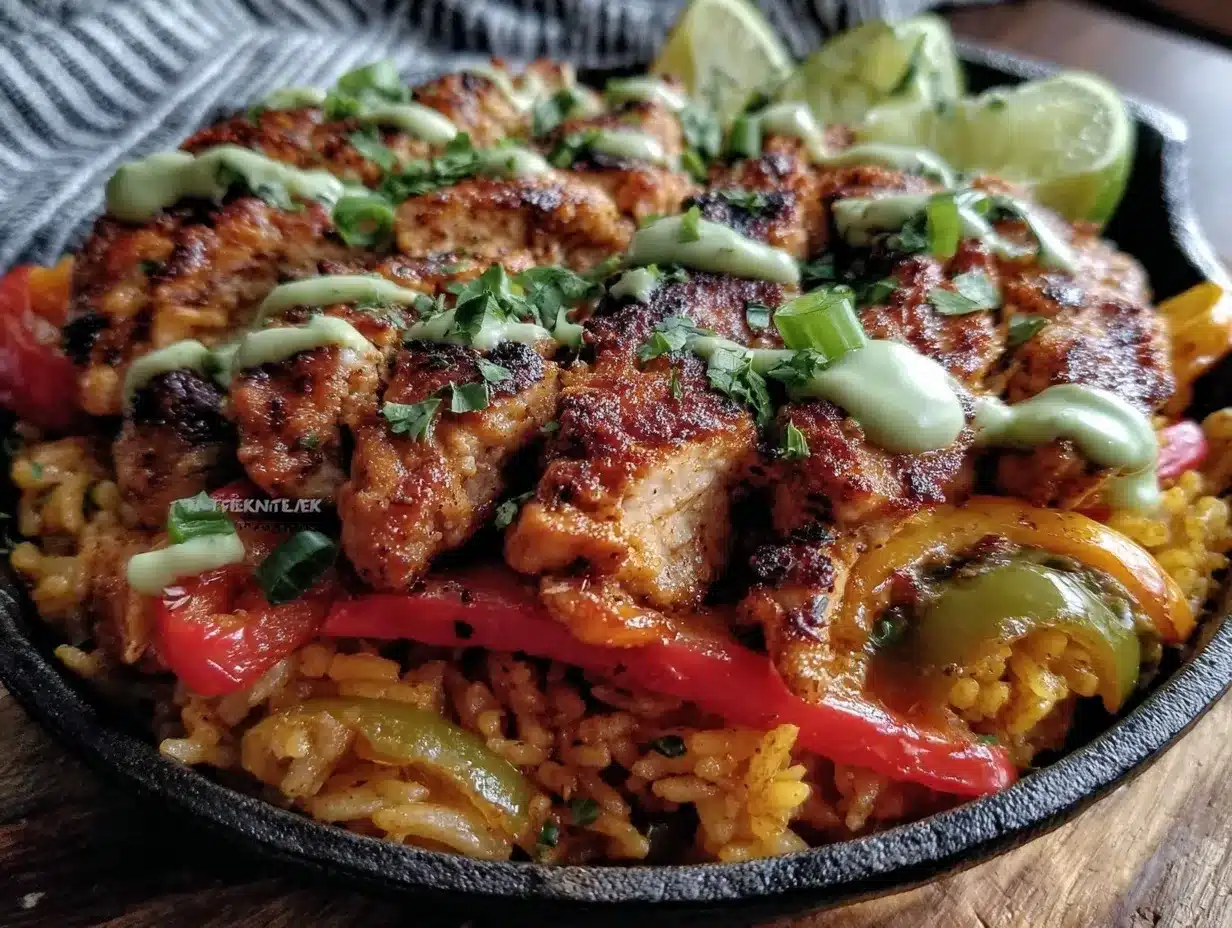 chicken fajita rice bowl preparation steps