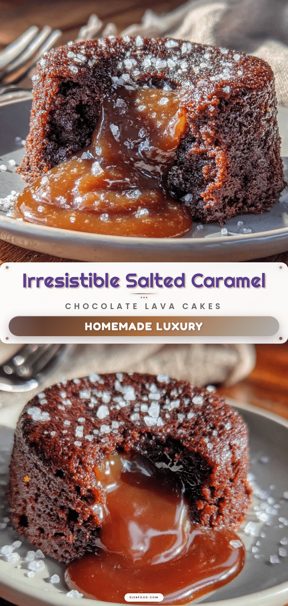 chocolate lava cakes with salted caramel center recipe
