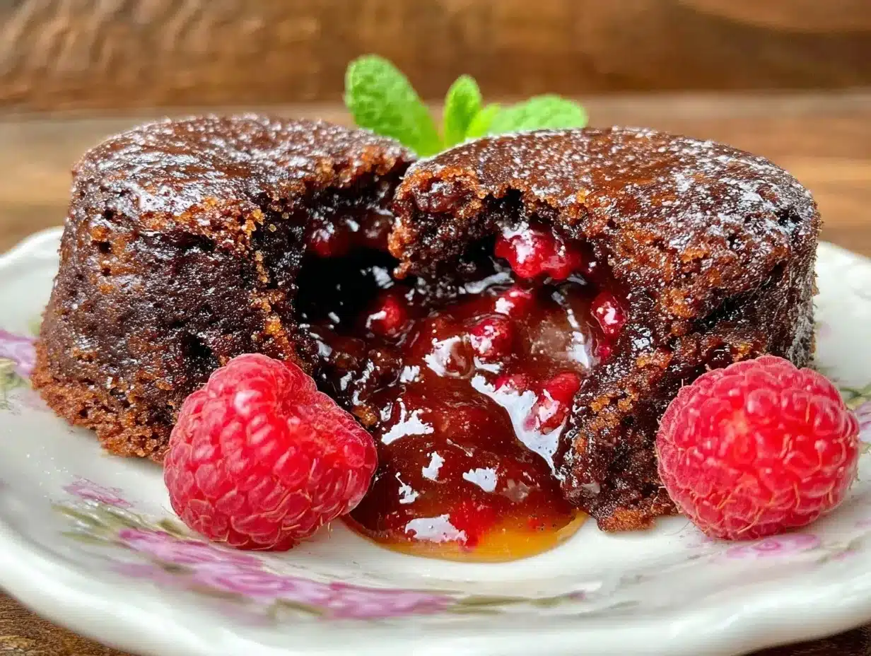 chocolate raspberry lava cakes preparation steps