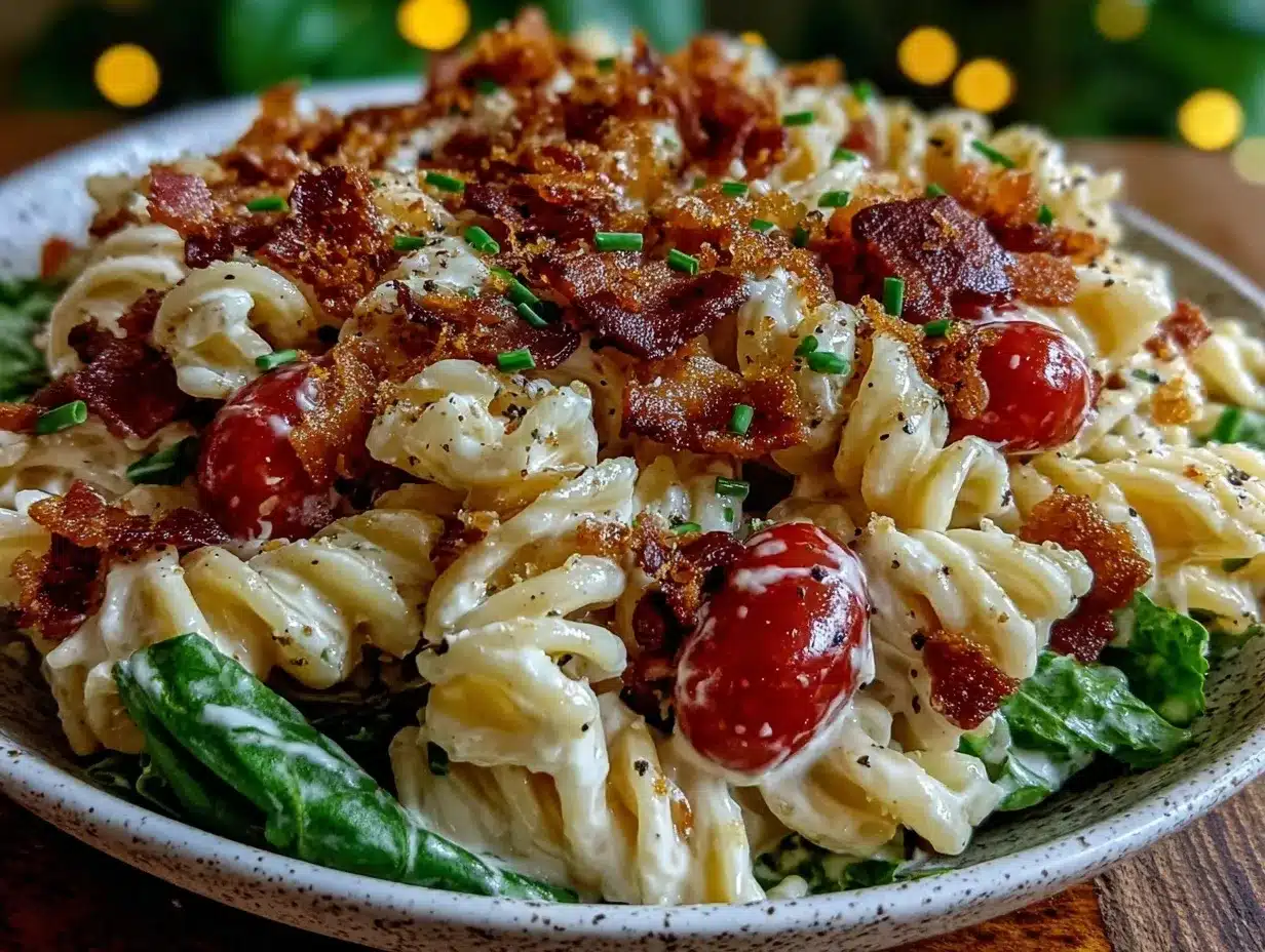 creamy BLT pasta salad preparation steps