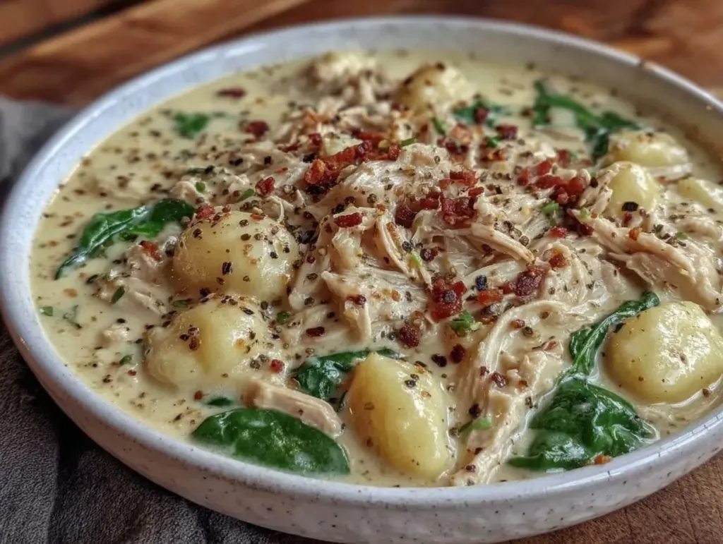 creamy chicken gnocchi soup - featured image