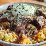 creamy classic beef stroganoff - featured image