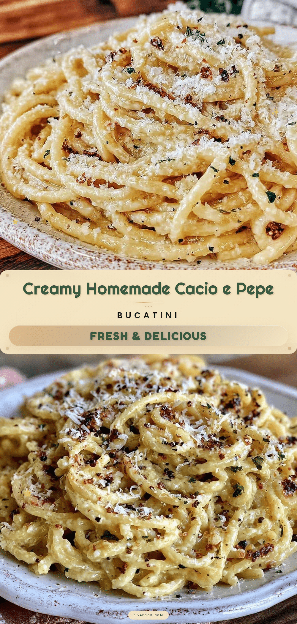 creamy homemade cacio e pepe bucatini recipe