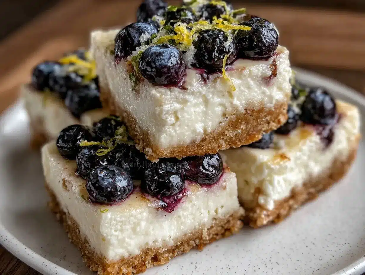 creamy lemon blueberry cheesecake bars preparation steps