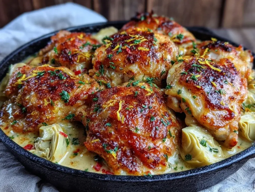 creamy one-pan lemon chicken - featured image