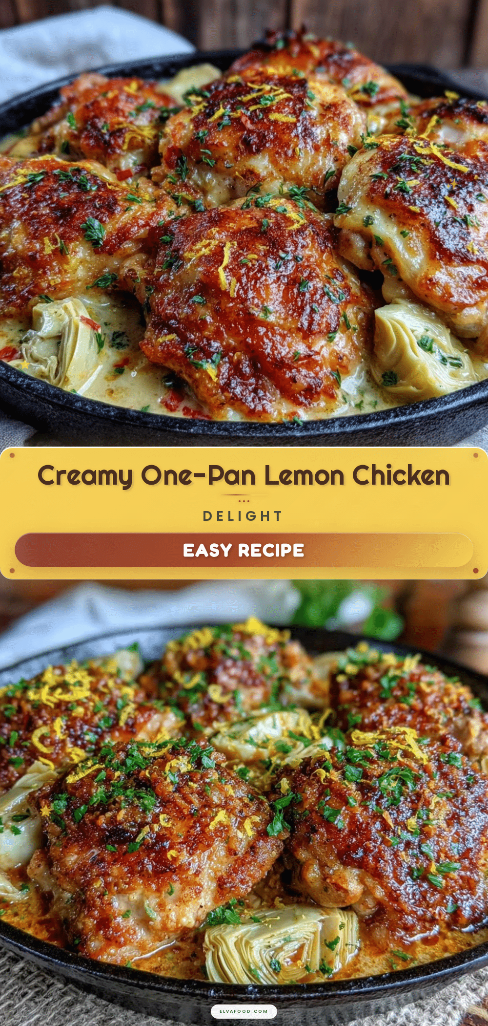 creamy one-pan lemon chicken recipe