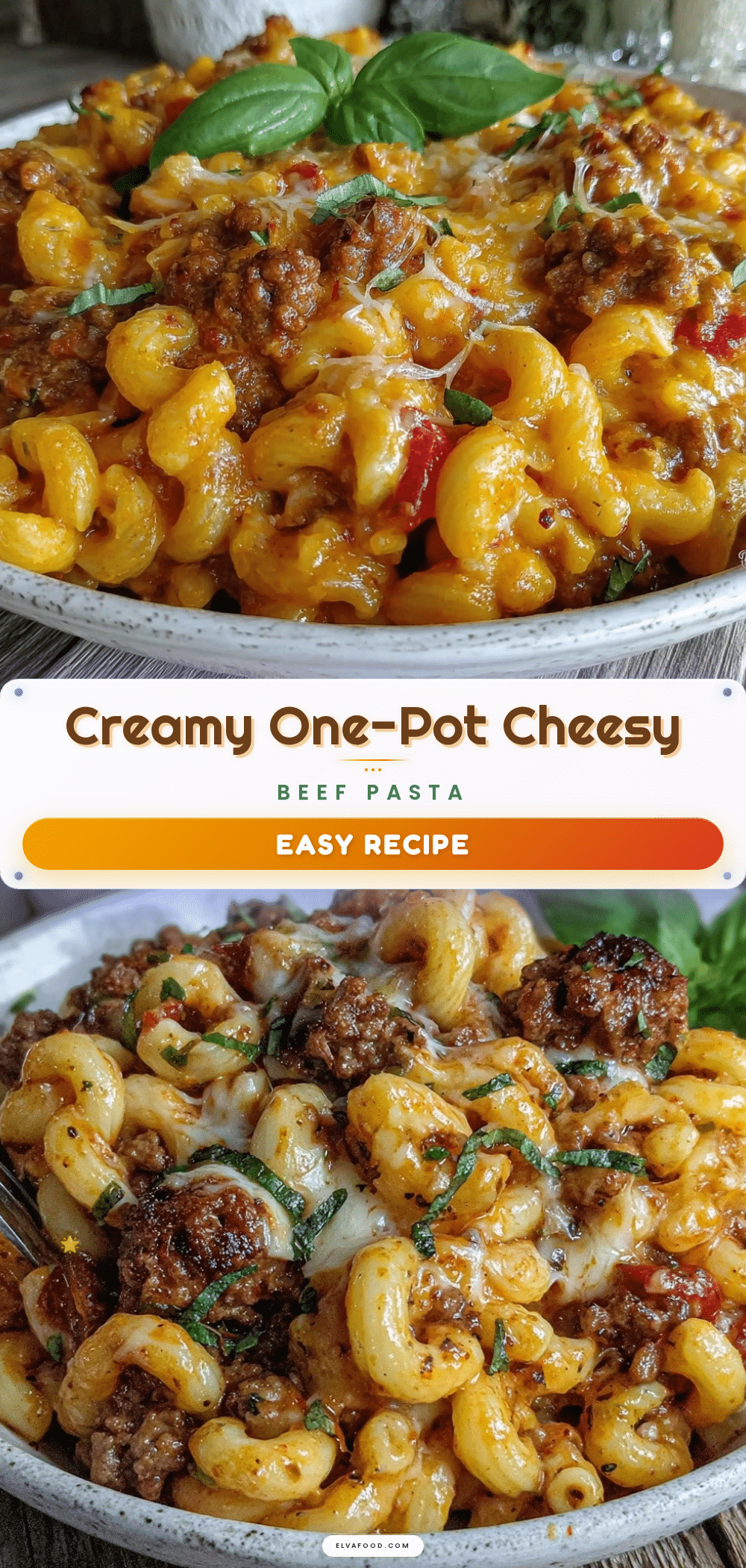 creamy one-pot cheesy ground beef pasta recipe