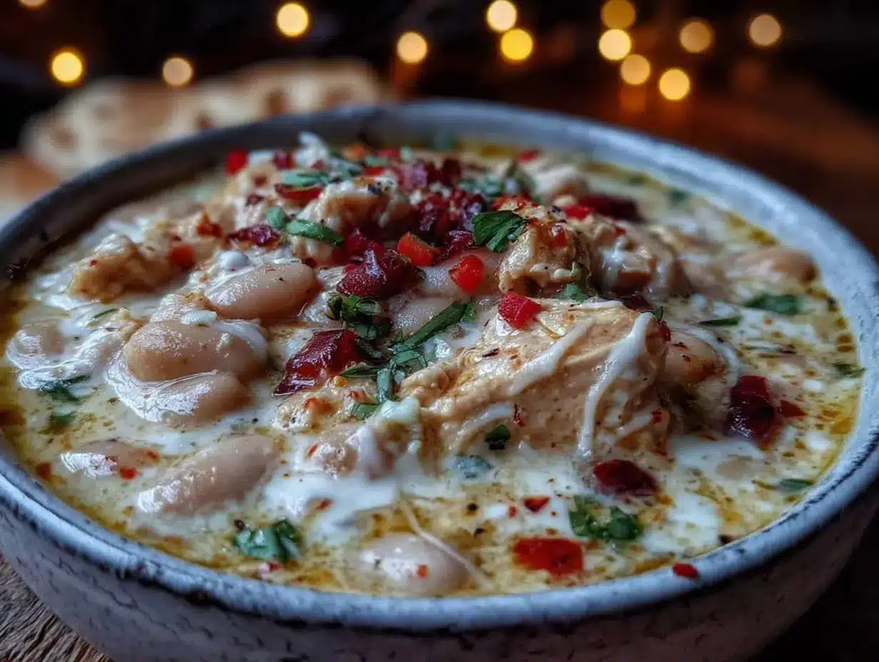 creamy slow cooker white chicken chili preparation steps