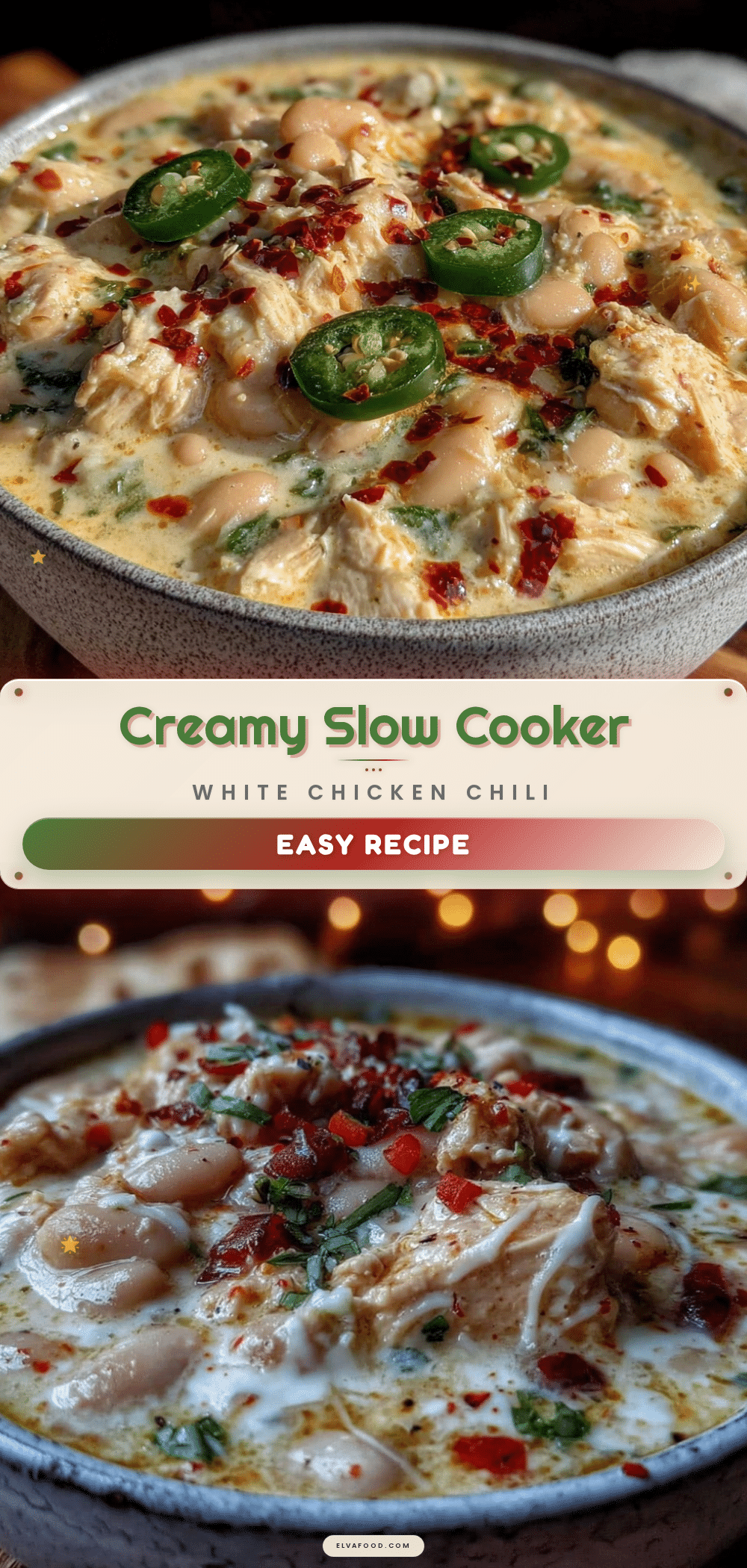 creamy slow cooker white chicken chili recipe