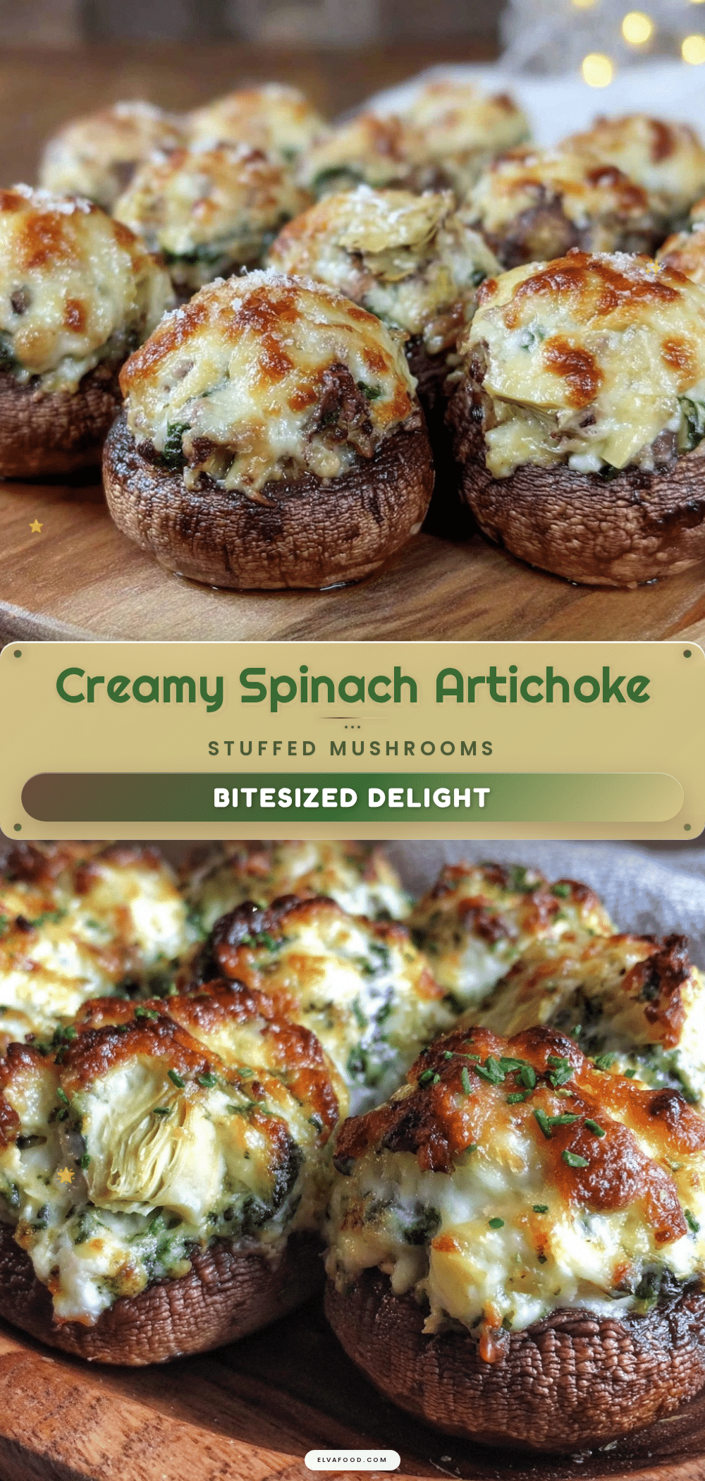 creamy spinach and artichoke stuffed mushrooms recipe