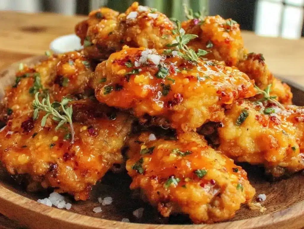crispy air fryer buffalo chicken wings - featured image