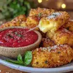 crispy air fryer mozzarella sticks - featured image